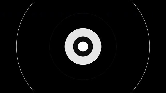 Concentric Circle Abstract Black and White Pattern Expanding with Optical Illusion Motion for Modern Background Design