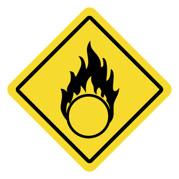 Oxidizing Hazard Symbol Warning Sign.