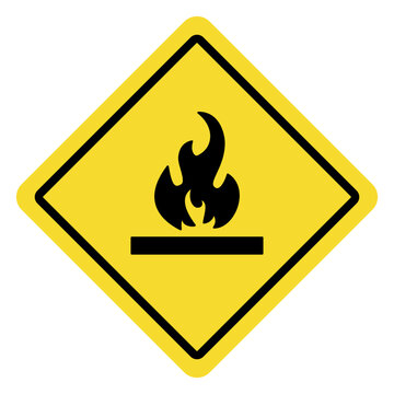 Warning Sign for Flammable Material.