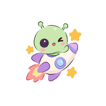 alien with rocket 
