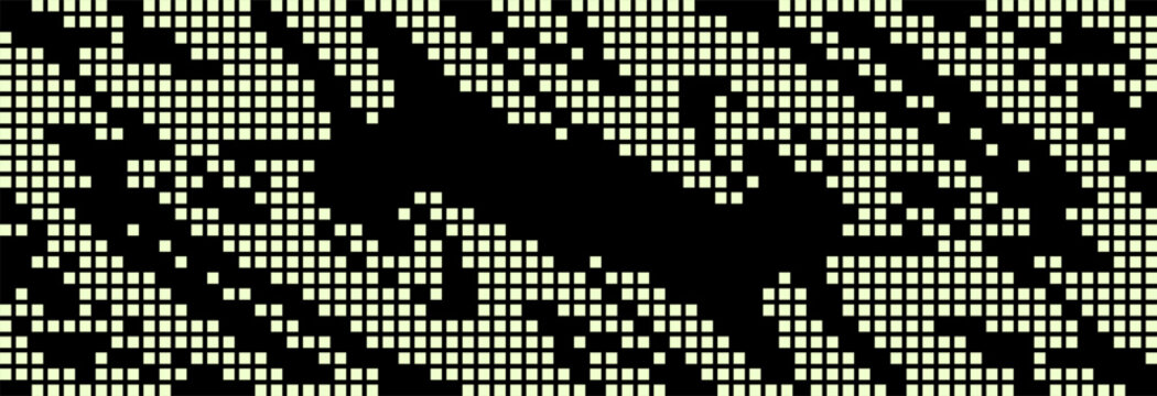 Dark olive green technical glitch grid texture pattern horizontal banner