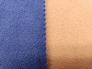 Polyester, Double-Faced Polar Fleece Fabric in Navy Blue and Camel © 순돌고모park