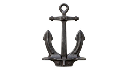 Heavy vintage iron anchor isolated against black with a classic maritime design © Ophelia