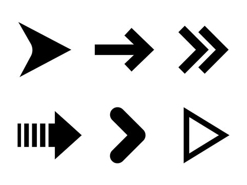 Black arrow set navigation signs direction symbols isolated on