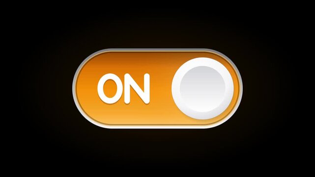 Toggle switches transitioning from off to on state with glowing orange light effects on black