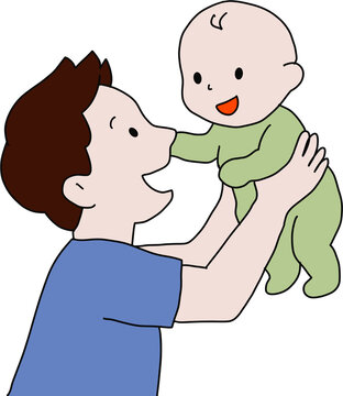아기와 놀아주는 아빠