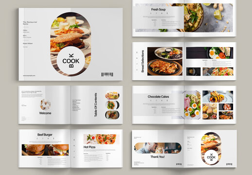 Cook Book Brochure Landscape Template Layout
