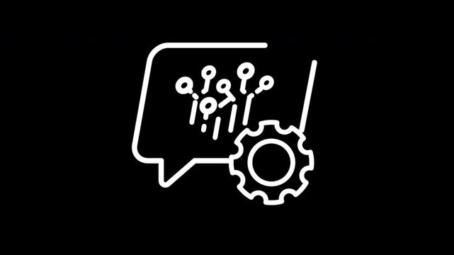 Natural Language Processing NLP Icon Animation for Artificial Intelligence and Text Analysis