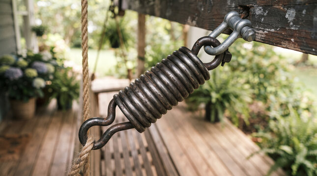 Steel tension spring for swing