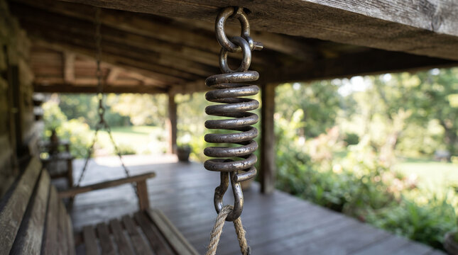 Steel tension spring for swing