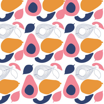 seamless pattern with avocado