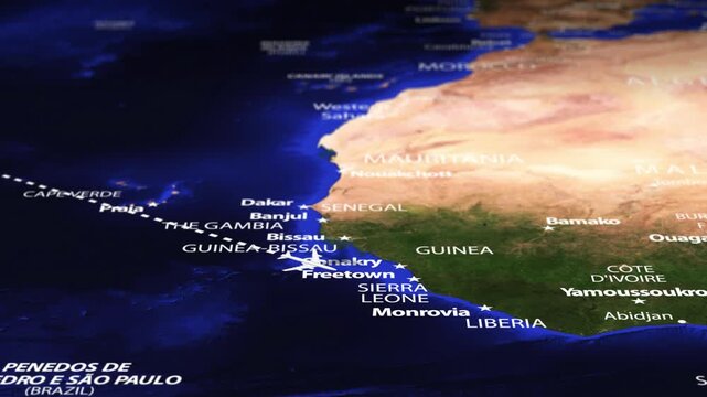 Flight From Ottawa CANADA to LUANDA ANGOLA with flag pins