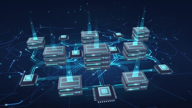 Centralized server rack network node connecting digital data technology nodes