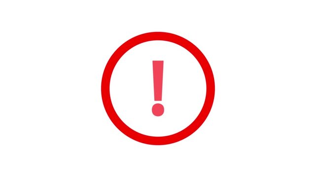 Warning sign animation. Danger warning footage template, warning sign logo animation with alert risk safety danger road warning sign.4k video