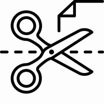 Scissors cut trim vector icon