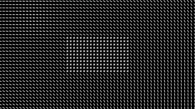 Abstract background with moving white plus signs and diagonal lines