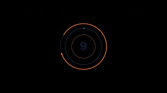 Rotating arrow circle counter animation counting numbers from 1 to 10 seamlessly.