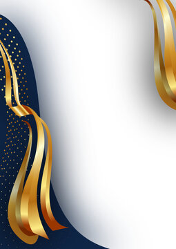 a portrait elegant dark blue gold wave for modern corporate certificate background design