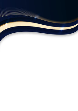 a portrait elegant navy gold curve for premium corporate certificate background template