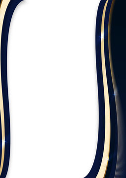 a portrait elegant navy gold wave for luxury corporate certificate background design