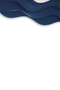 a portrait abstract luxury blue gold wave for corporate certificate background design