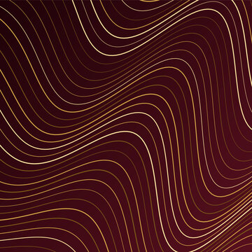 Vagues dor&eacute;es fluides sur fond sombre bordeaux et or pour pr&eacute;sentation