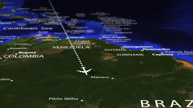 Flight From Ottawa CANADA to Asuncion PARAGUAY with flag pins