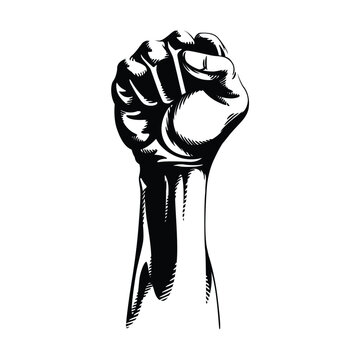 Vector illustration of a powerful raised fist.