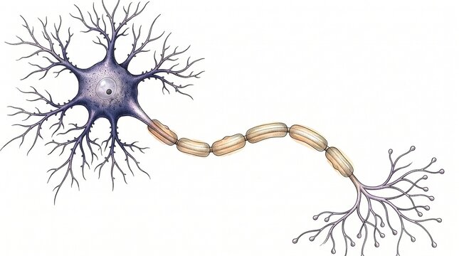 Anatomical Illustration of a Multipolar Neuron Cell