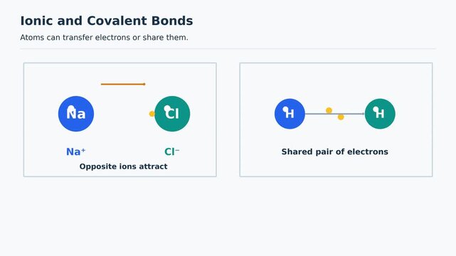 Ionic and Covalent Bonds, Transferring and Sharing Electrons, Educational Science Animation, Easy to Learn Science for Students, Classroom Explainer Video