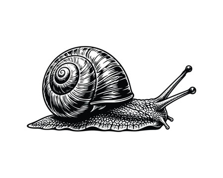 Garden snail with Spiral Shell Vector