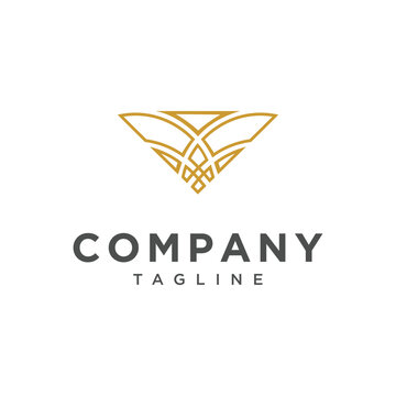 A sophisticated geometric logo featuring an abstract design with a company tagline. Ideal for branding and corporate identity.