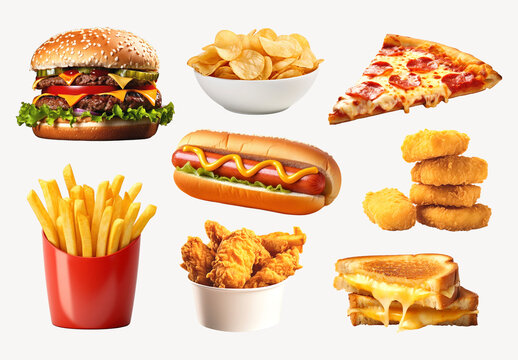 Assorted Fast Food Items Element Set