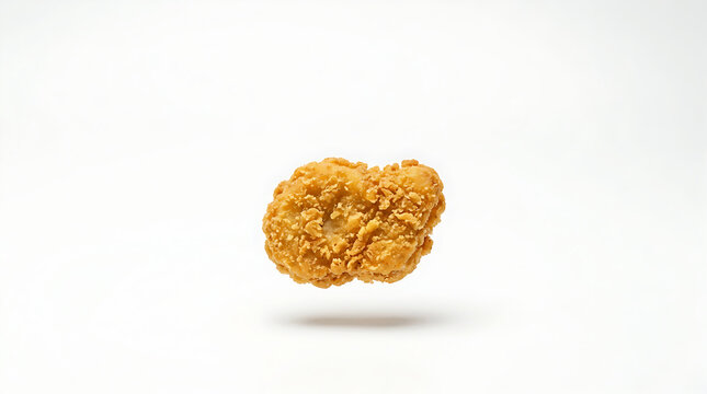 Crispy fried chicken nugget isolated on white background 