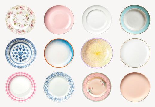 Colorful Decorative Ceramic Plates Design Set