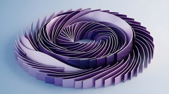 Abstract purple metallic spiral structure