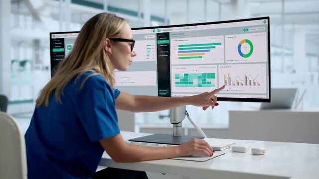 Healthcare Admin Woman Efficiently Managing Patient Intake