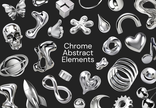 Chrome Abstract Element Set