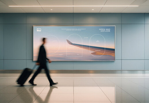 Traveler Airport Billboard Mockup Journey PSD