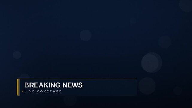 Animated Breaking News Lower Third Banner with Gold Accent on Dark Background