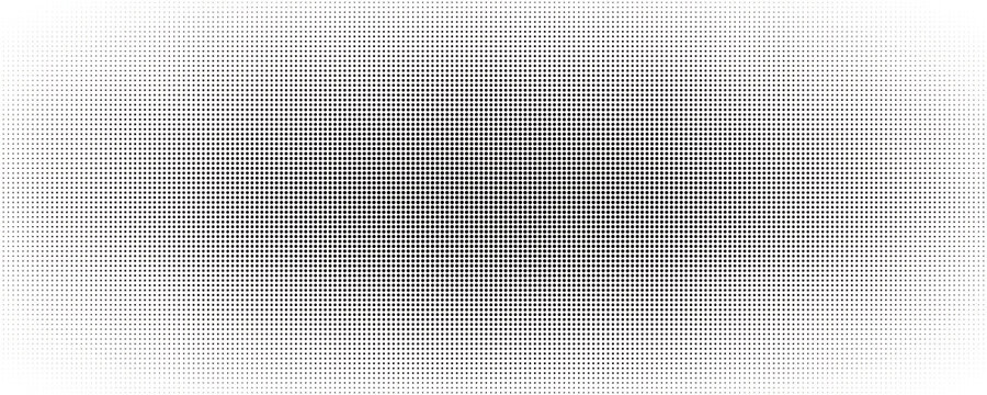 Dotted halftone gradient texture. Vanishing polka dot background. Repeating dots gradation pattern background. Black fading comic pop art overlay backdrop. Raster effect wallpaper. Vector halftone