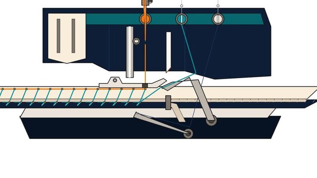 Animation of Industrial Chain Stitch Sewing Machine Mechanism