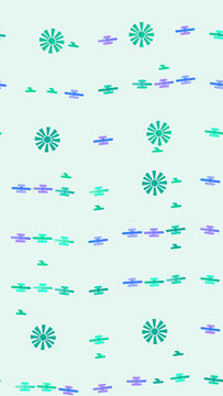 Stylized floral and dash pattern