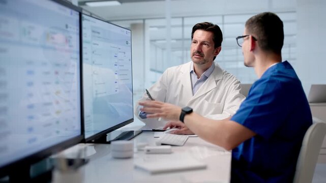 Two Hispanic Doctors Review AI-generated Medical Notes