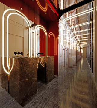 Digitally Rendered View of a Beautiful luxury Toilet and restroom 