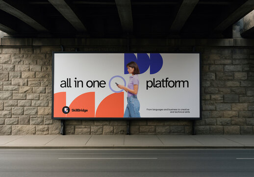 Modern Billboard Mockup Advertising Platform PSD