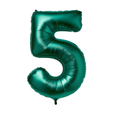 Inflatable number five numeral PNG transparent background