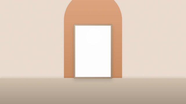 Minimalist gallery wall with blank poster frames and transparent background