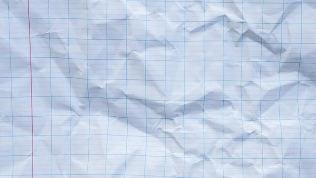 Blank crumpled graph paper texture background