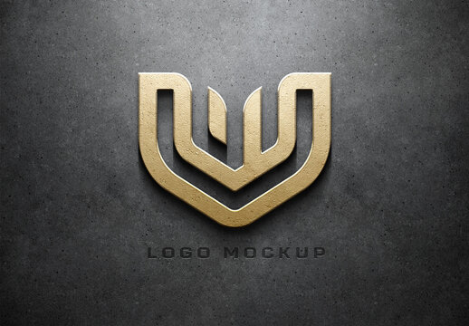 Old Gold Logo with Detailed Textured Mockup

